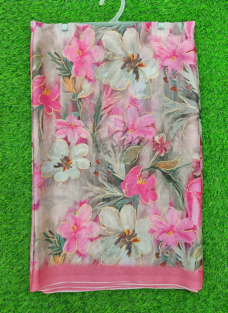 Latest Digital Print Crepe Georgette Saree