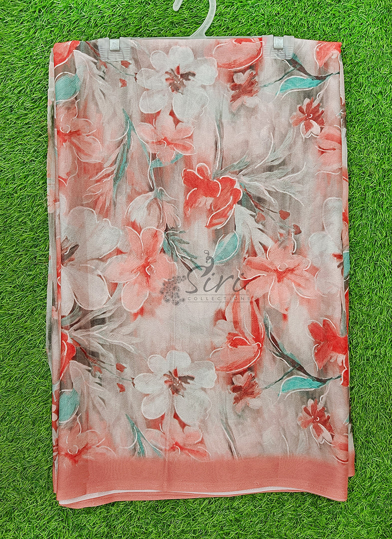 Latest Digital Print Crepe Georgette Saree