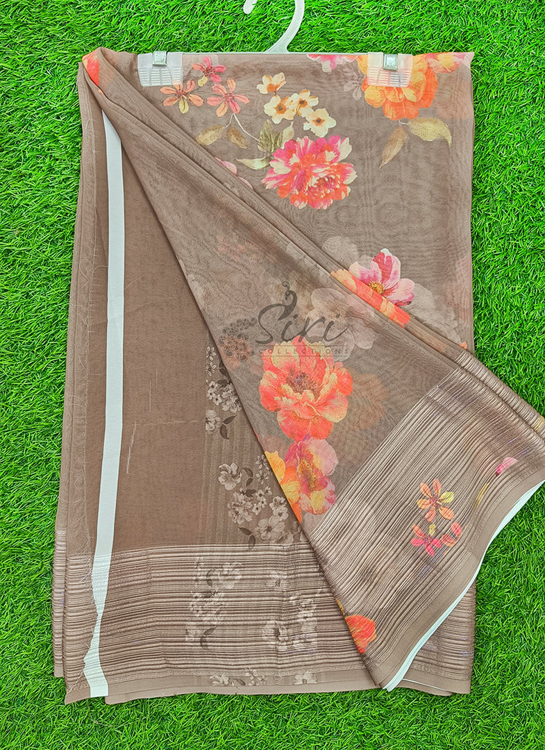 Lovely Digital Print Georgette Saree