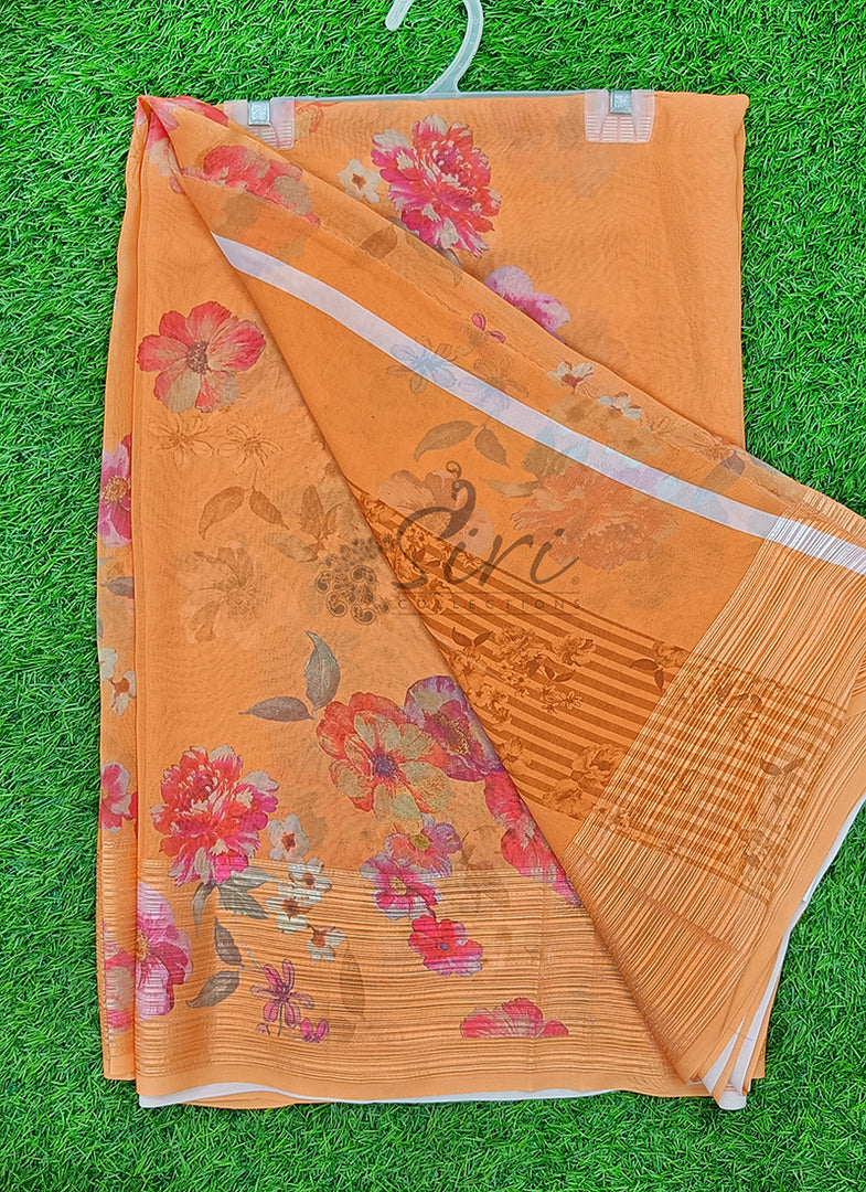 Lovely Digital Print Georgette Saree