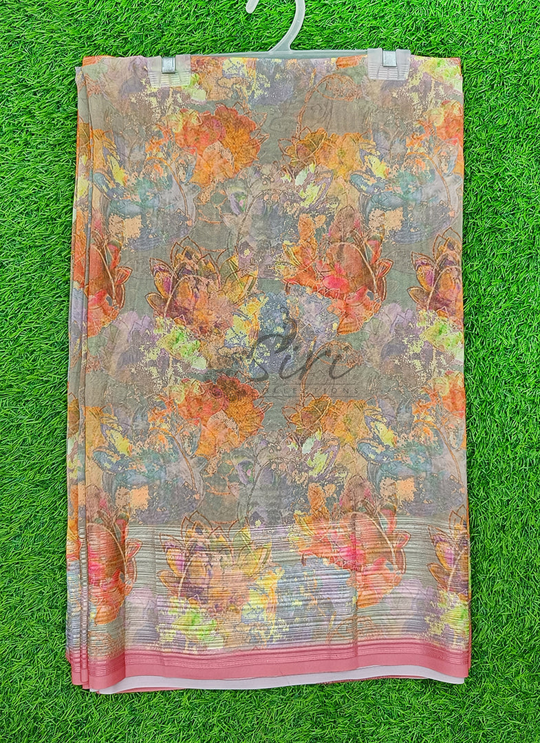 Lovely Digital Print Georgette Saree