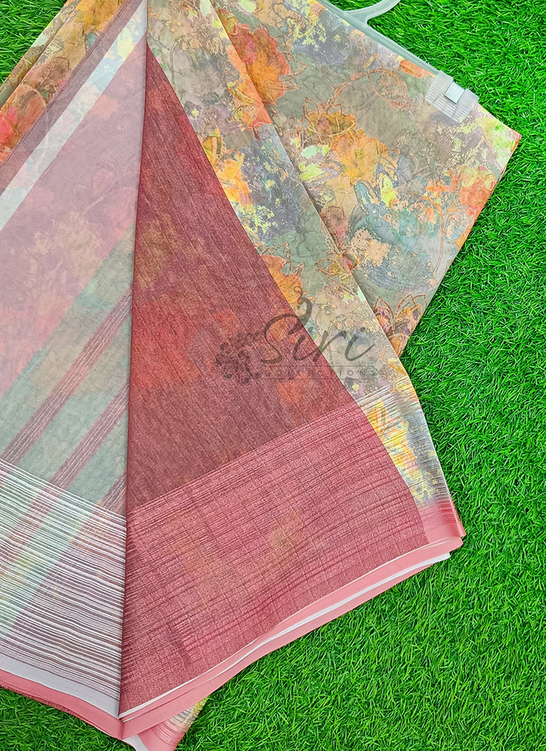 Lovely Digital Print Georgette Saree