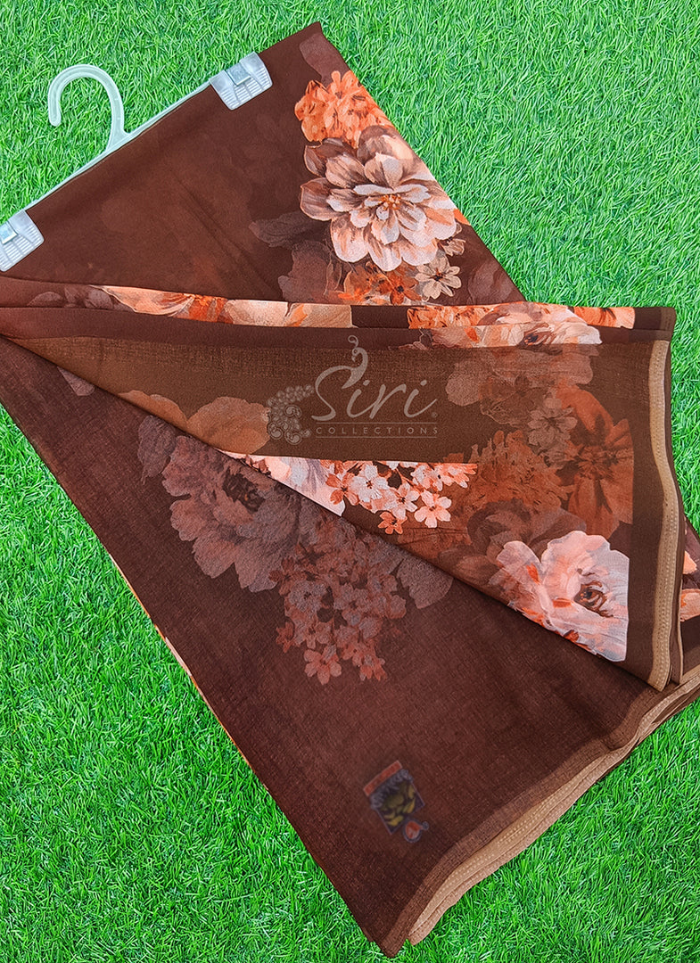 Lovely Digital Print Georgette Saree