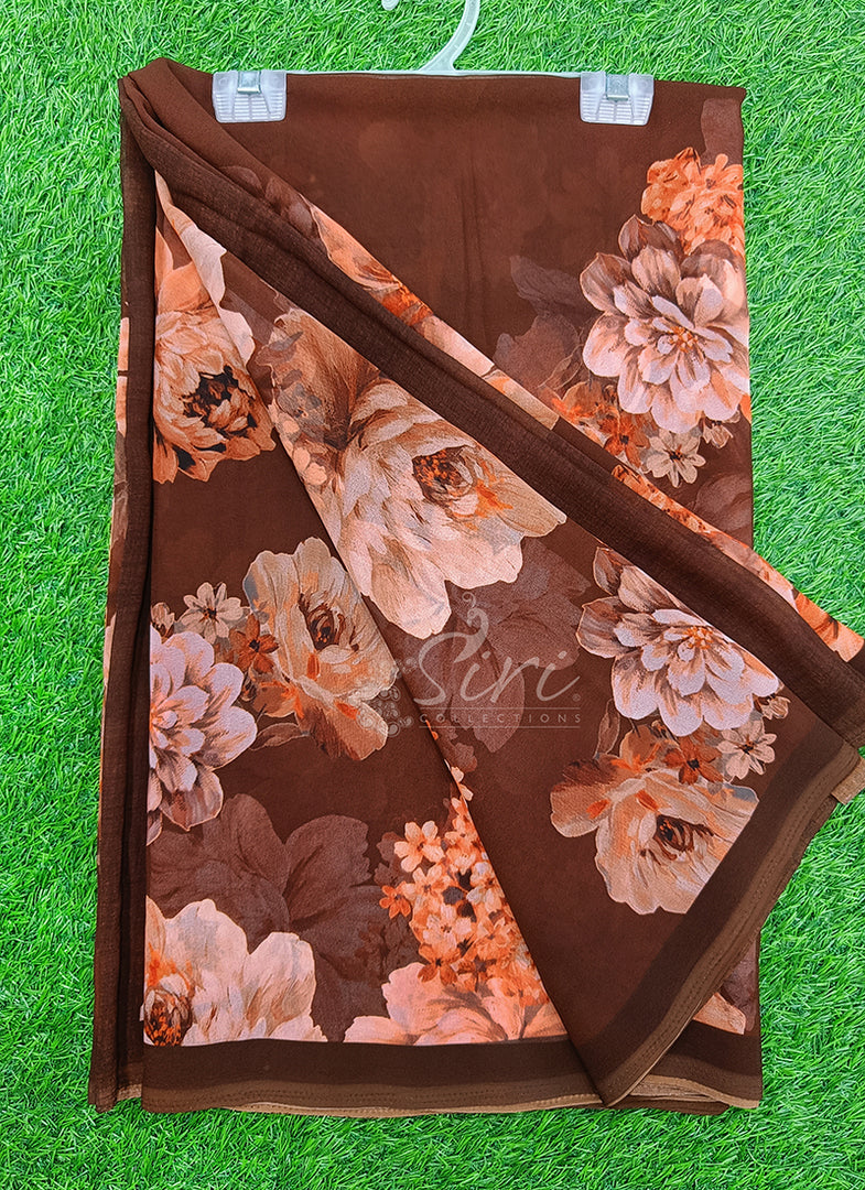 Lovely Digital Print Georgette Saree