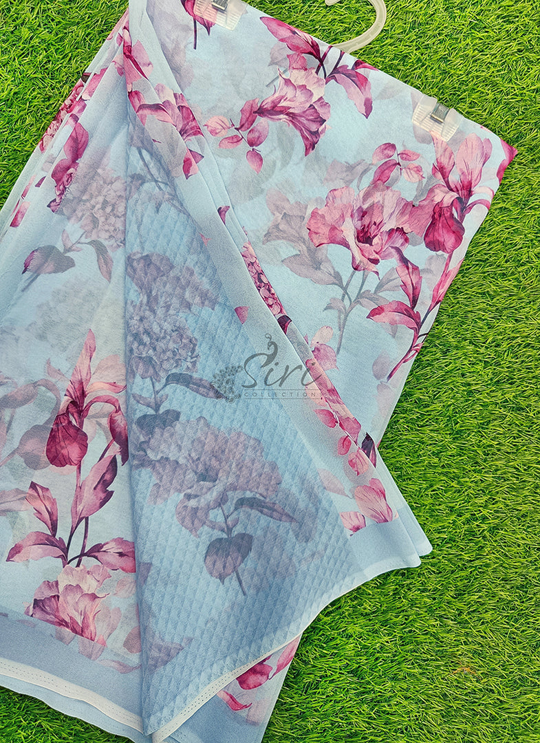 Lovely Digital Print Georgette Saree
