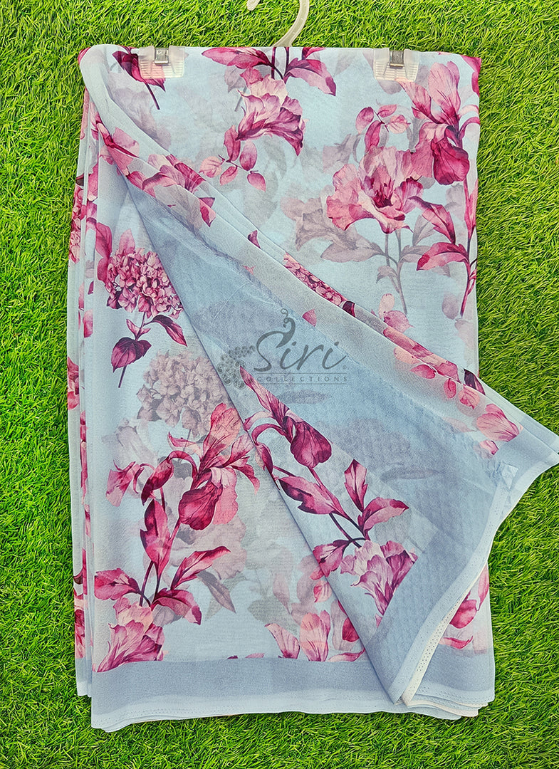 Lovely Digital Print Georgette Saree