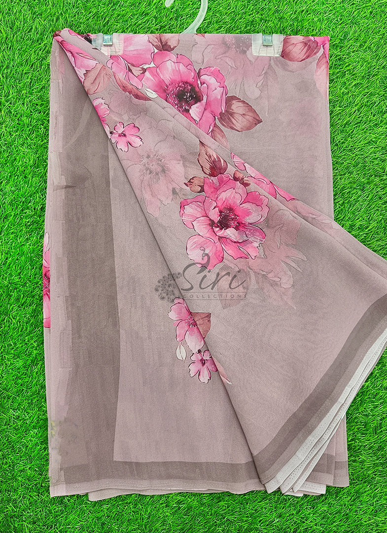 Lovely Digital Print Georgette Saree