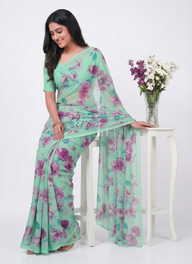 Lovely Digital Print Georgette Saree