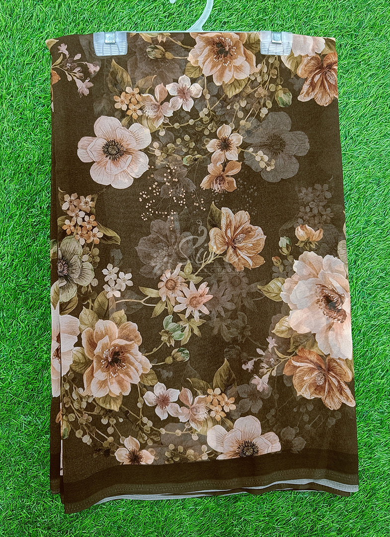 Lovely Digital Print Georgette Saree