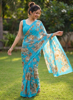 Load image into Gallery viewer, Lovely Digital Print Georgette Saree
