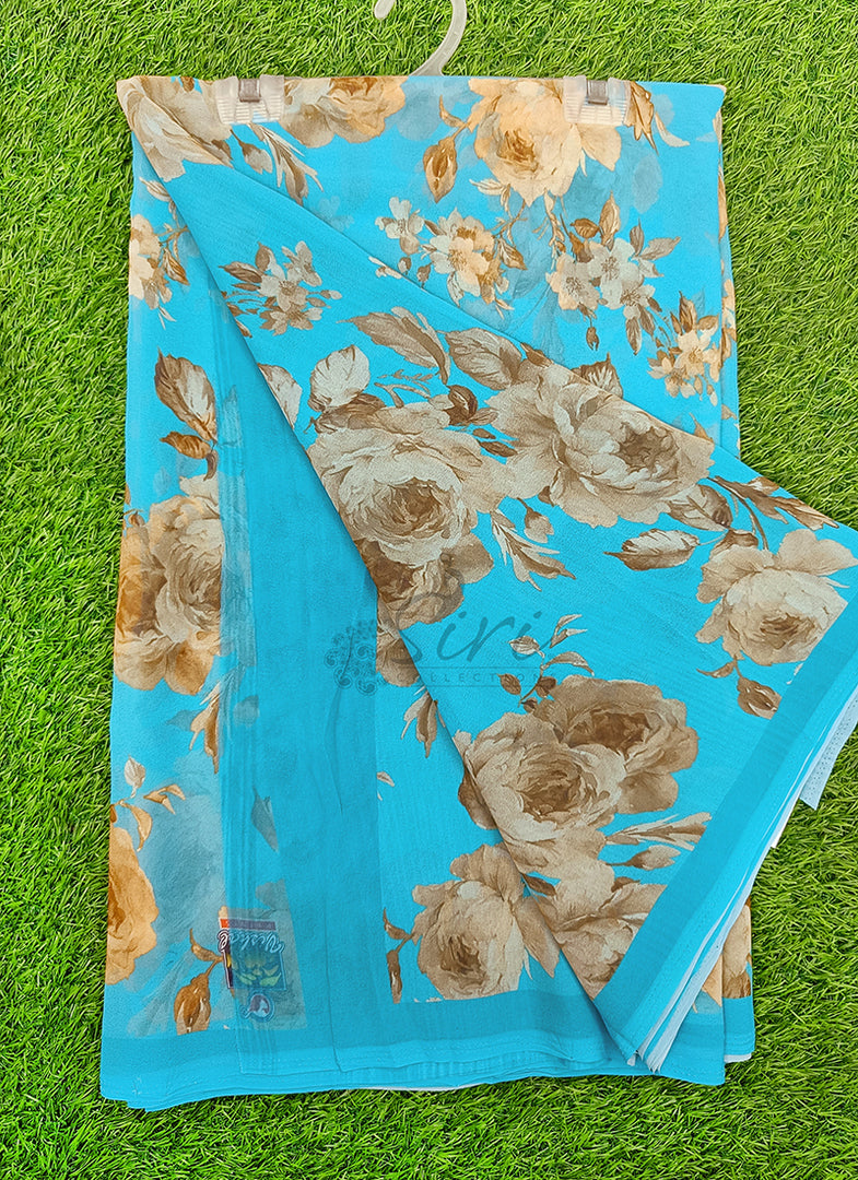 Lovely Digital Print Georgette Saree