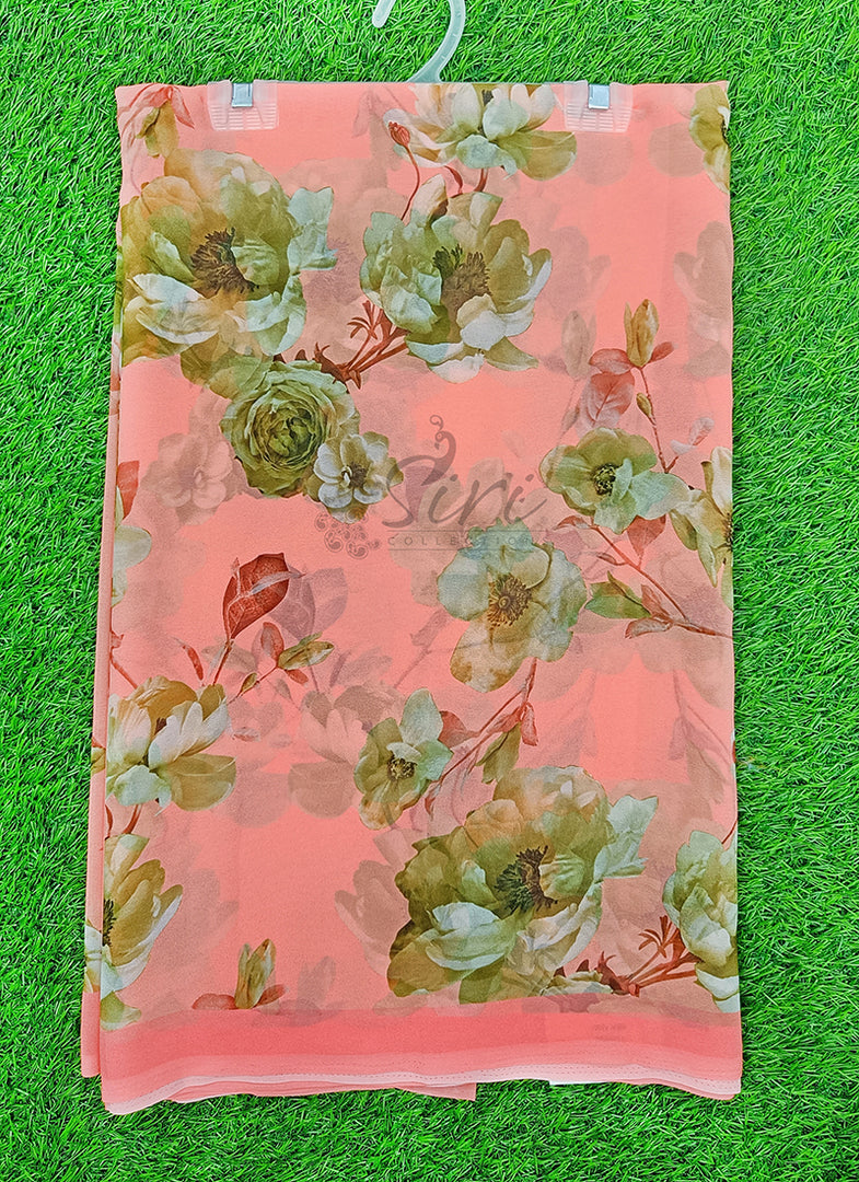 Lovely Digital Print Georgette Saree