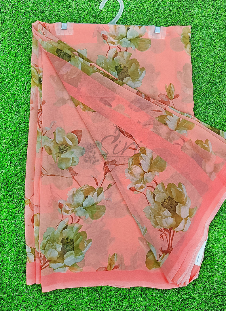 Lovely Digital Print Georgette Saree