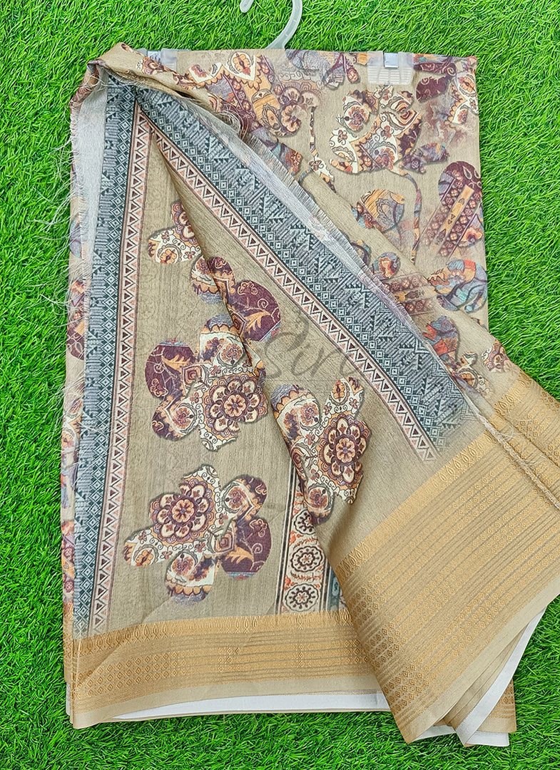 Lovely Digital Print Moss Georgette Saree