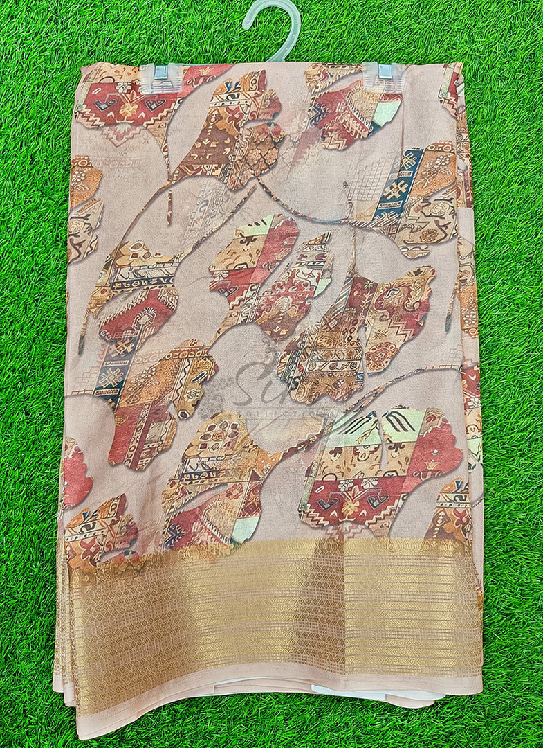 Lovely Digital Print Moss Georgette Saree