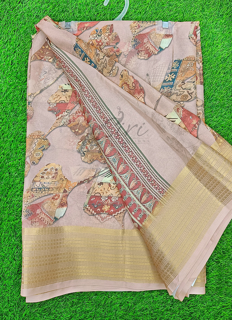Lovely Digital Print Moss Georgette Saree