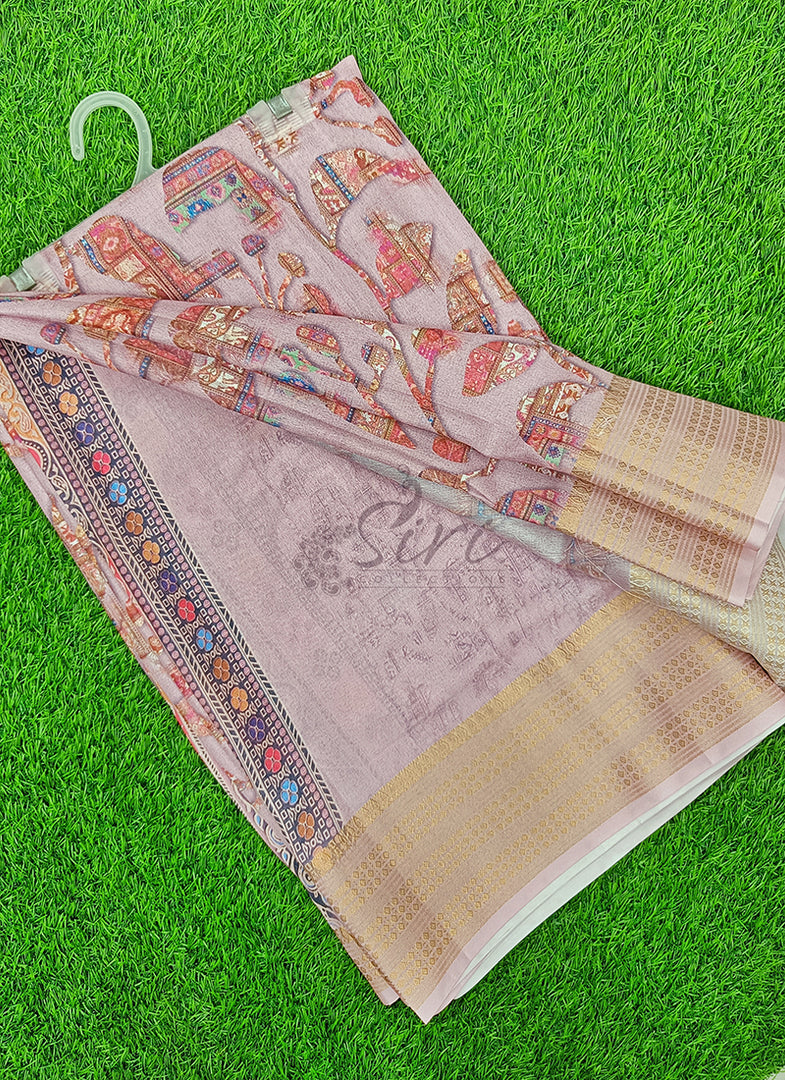 Lovely Digital Print Moss Georgette Saree