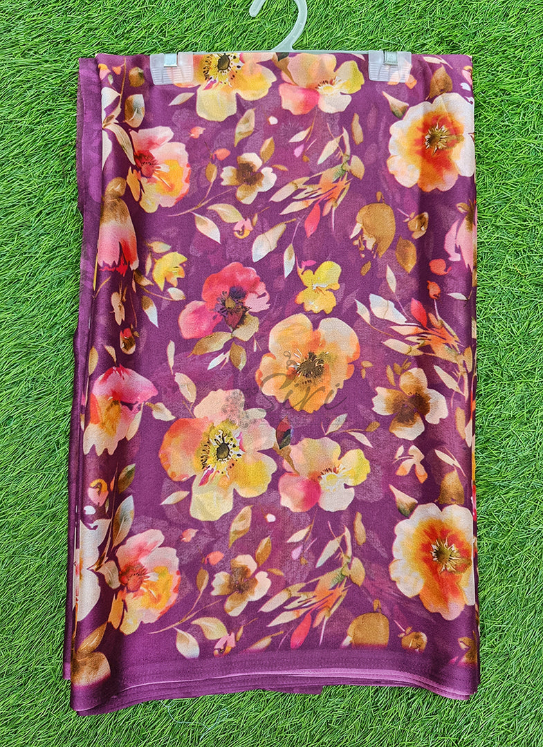 Latest Digital Print Crepe Georgette Saree