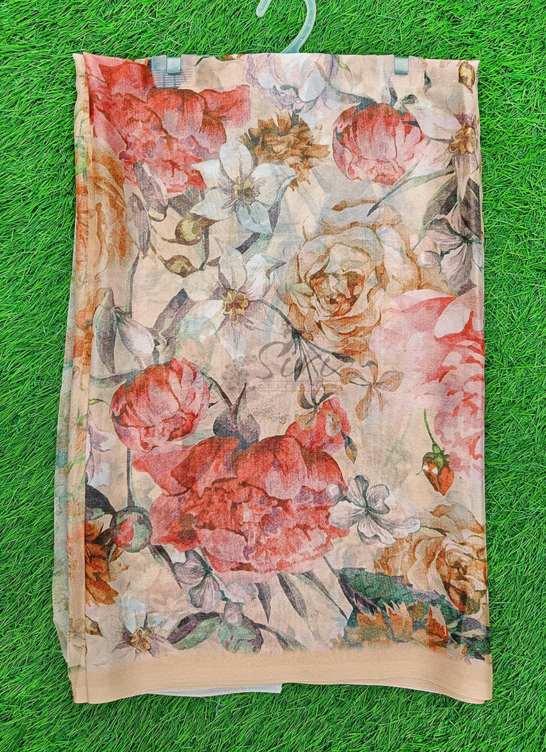 Latest Digital Print Crepe Georgette Saree