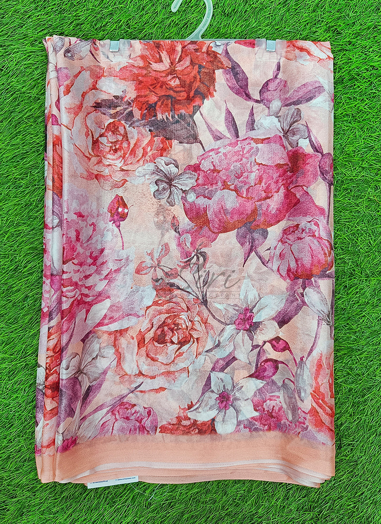 Latest Digital Print Crepe Georgette Saree