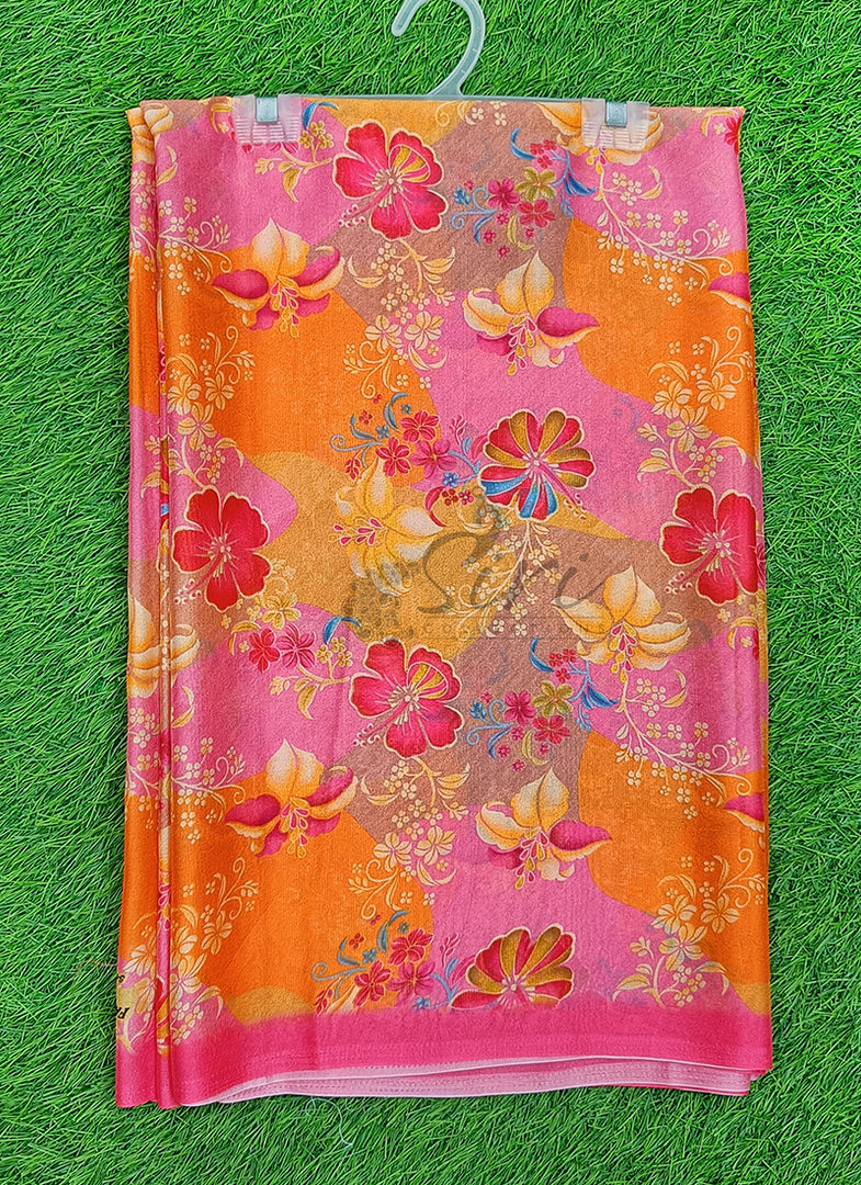 Latest Digital Print Crepe Georgette Saree