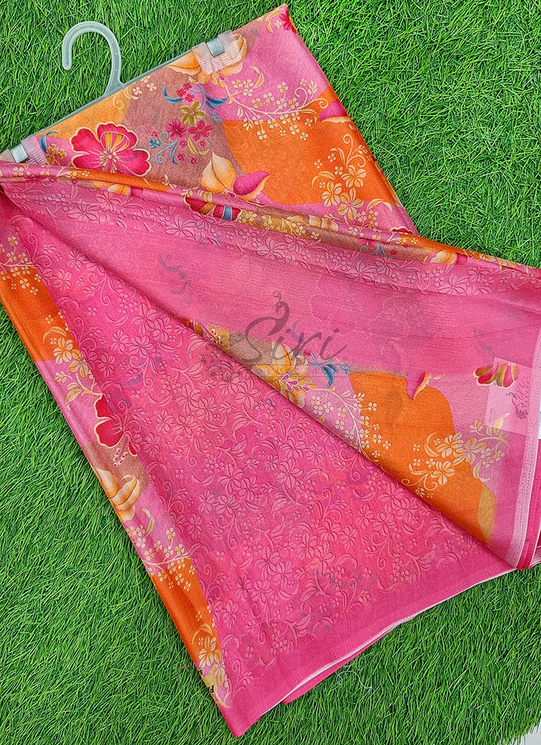 Latest Digital Print Crepe Georgette Saree