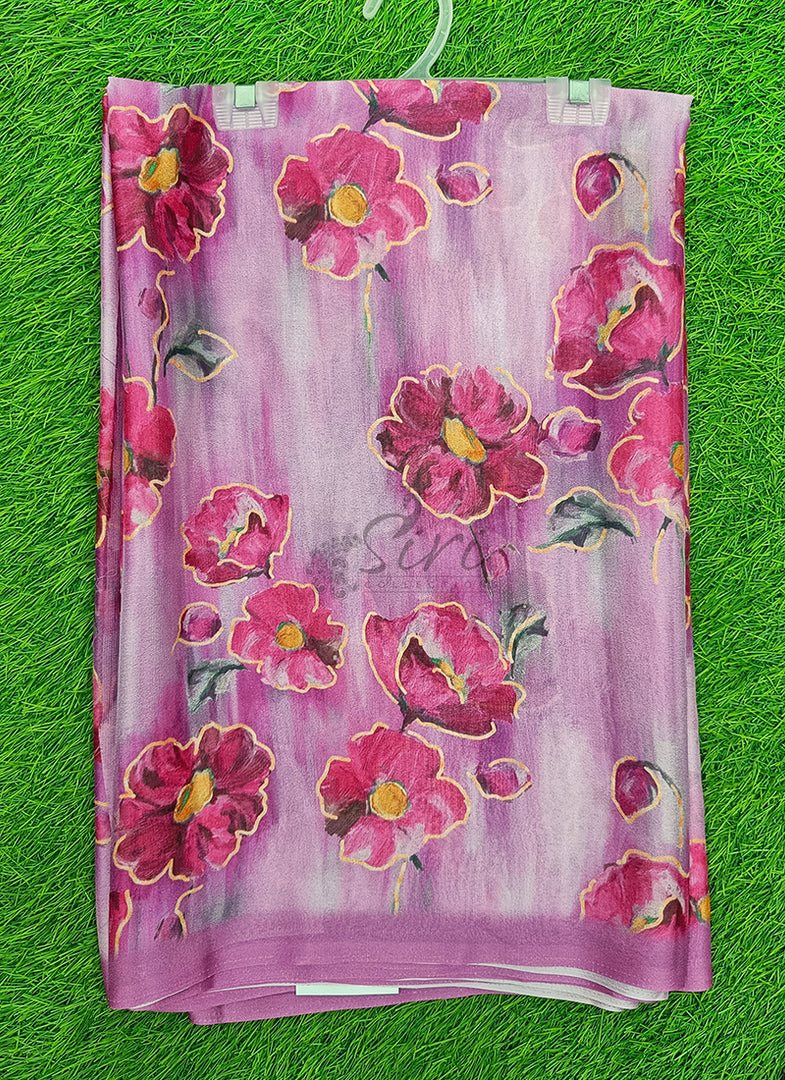 Latest Digital Print Crepe Georgette Saree