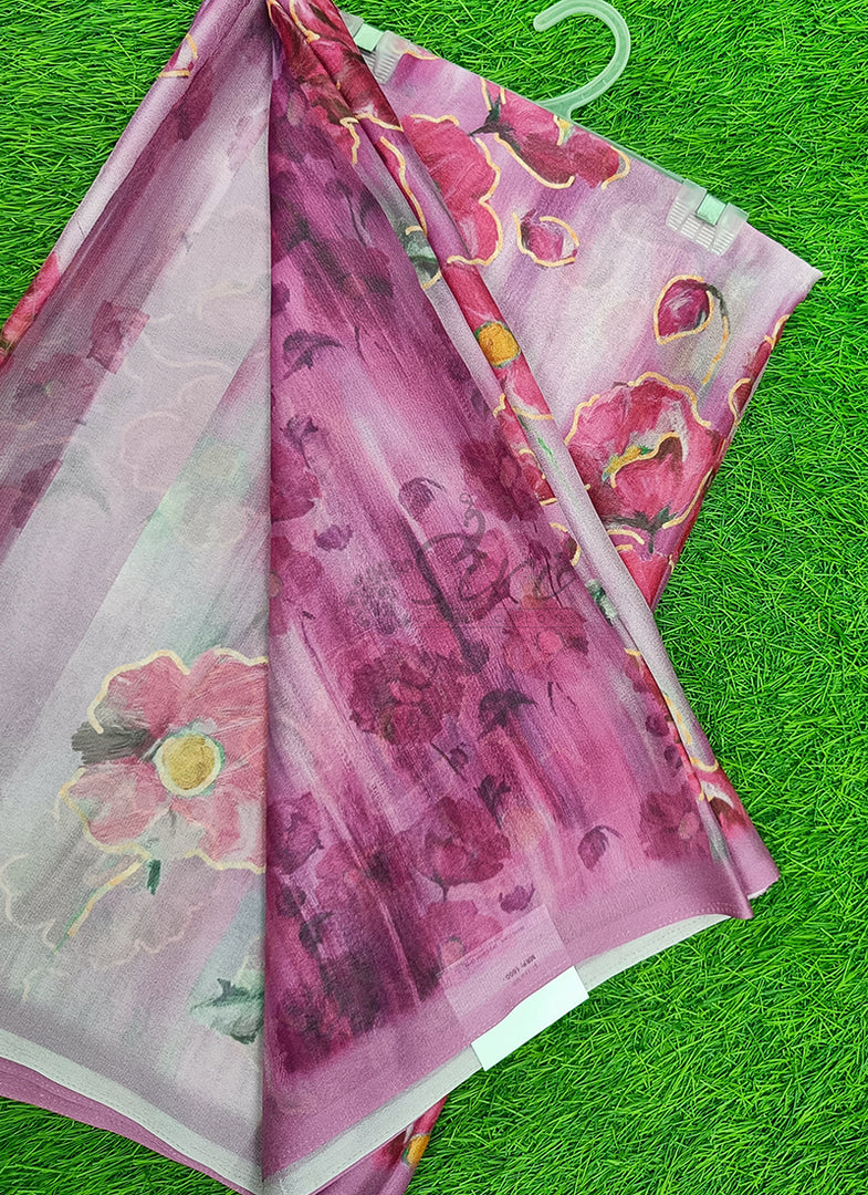 Latest Digital Print Crepe Georgette Saree
