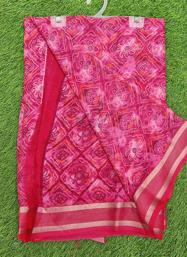 Lovely Printed Moss Georgette Saree