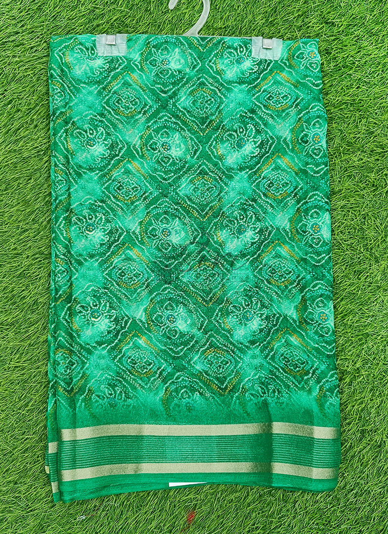 Lovely Printed Moss Georgette Saree