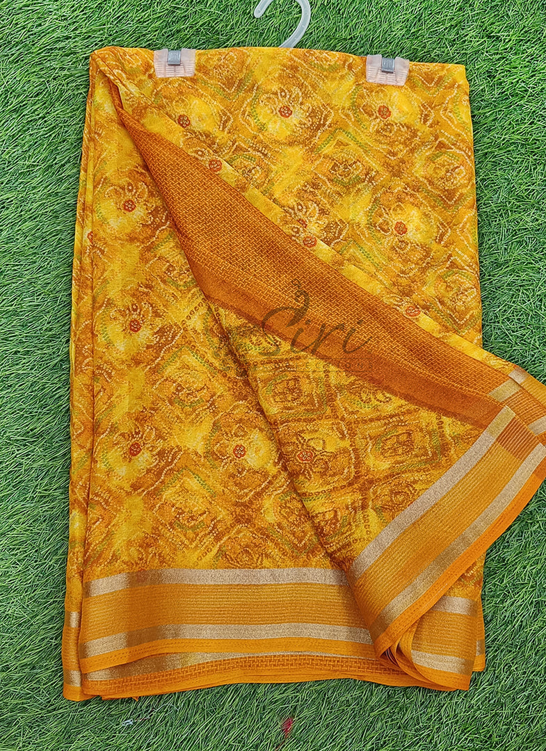 Lovely Printed Moss Georgette Saree