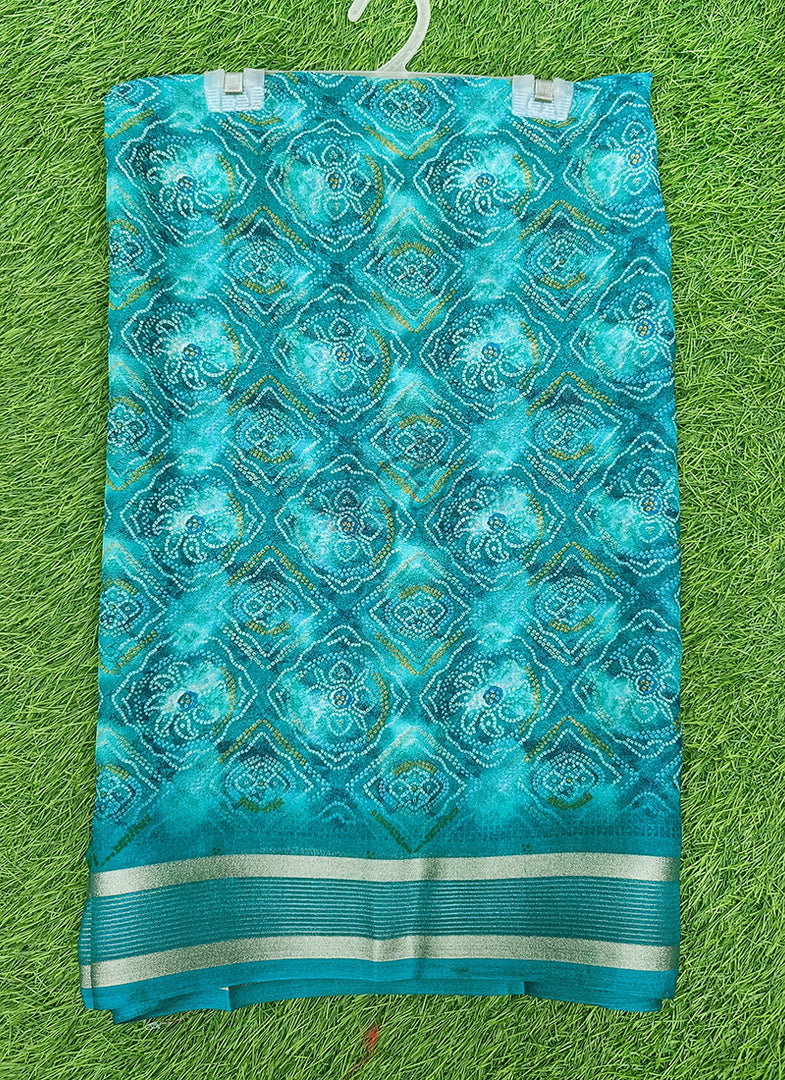 Lovely Printed Moss Georgette Saree