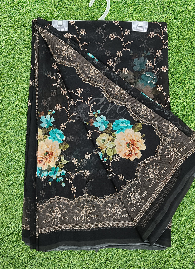 Lovely Digital Print Georgette Saree