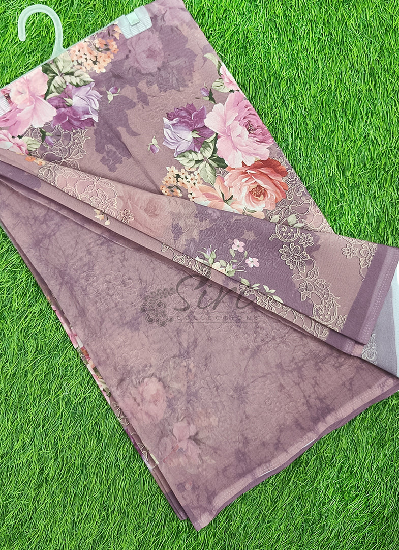 Lovely Digital Print Georgette Saree