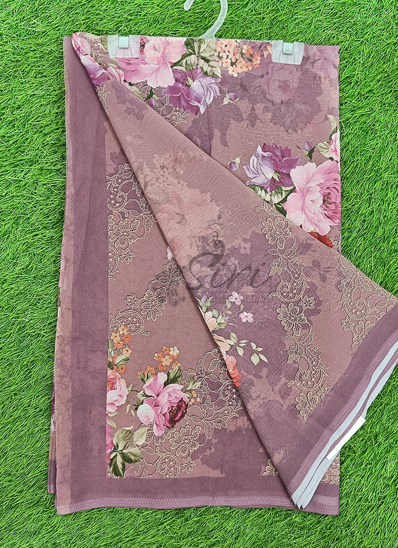 Lovely Digital Print Georgette Saree