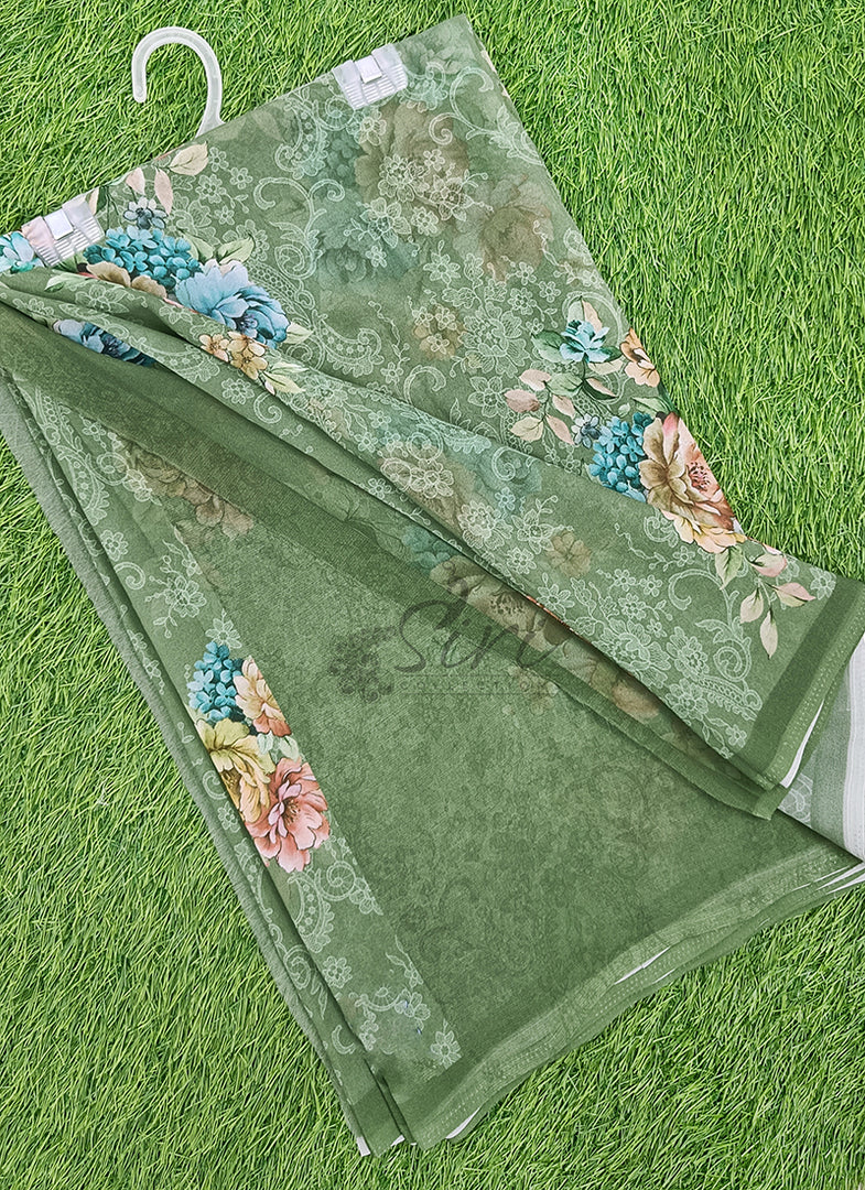 Lovely Digital Print Georgette Saree