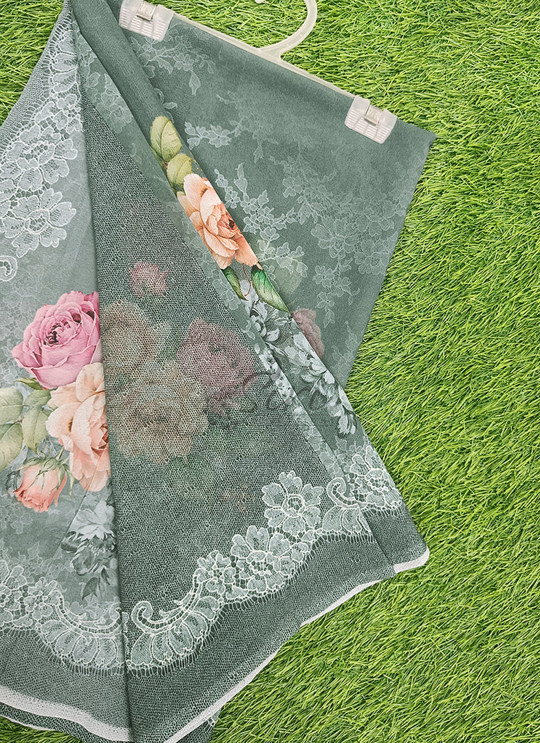 Lovely Digital Print Georgette Saree