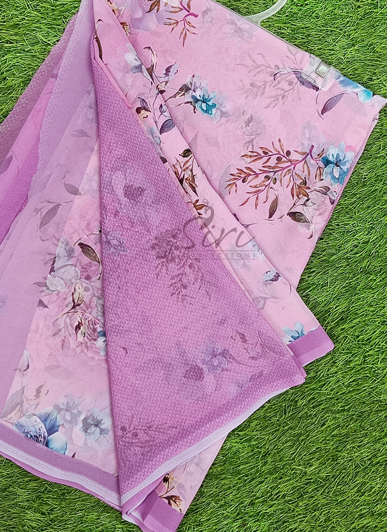 Siri Collections Beautiful Digital Print Floral Georgette Saree