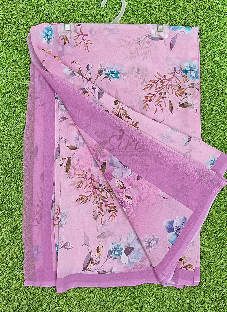 Siri Collections Beautiful Digital Print Floral Georgette Saree