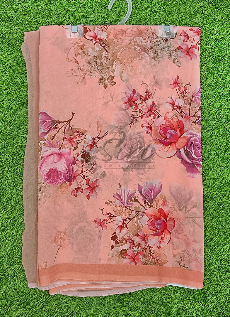 Lovely Digital Print Georgette Saree