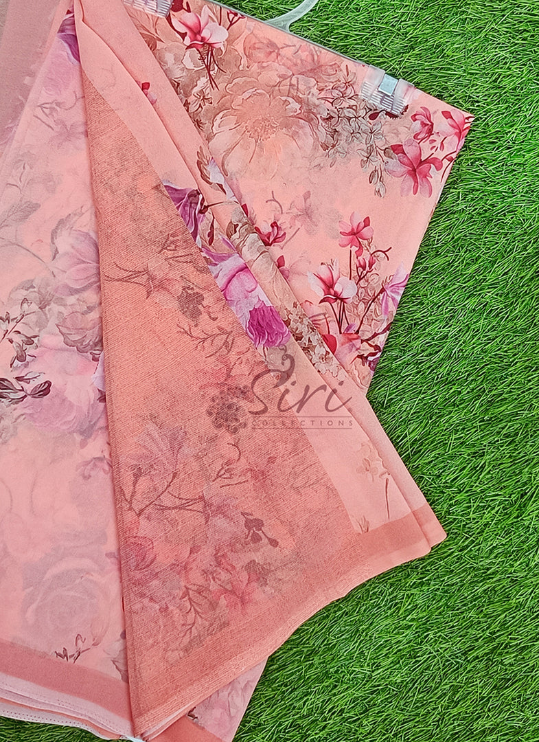 Lovely Digital Print Georgette Saree