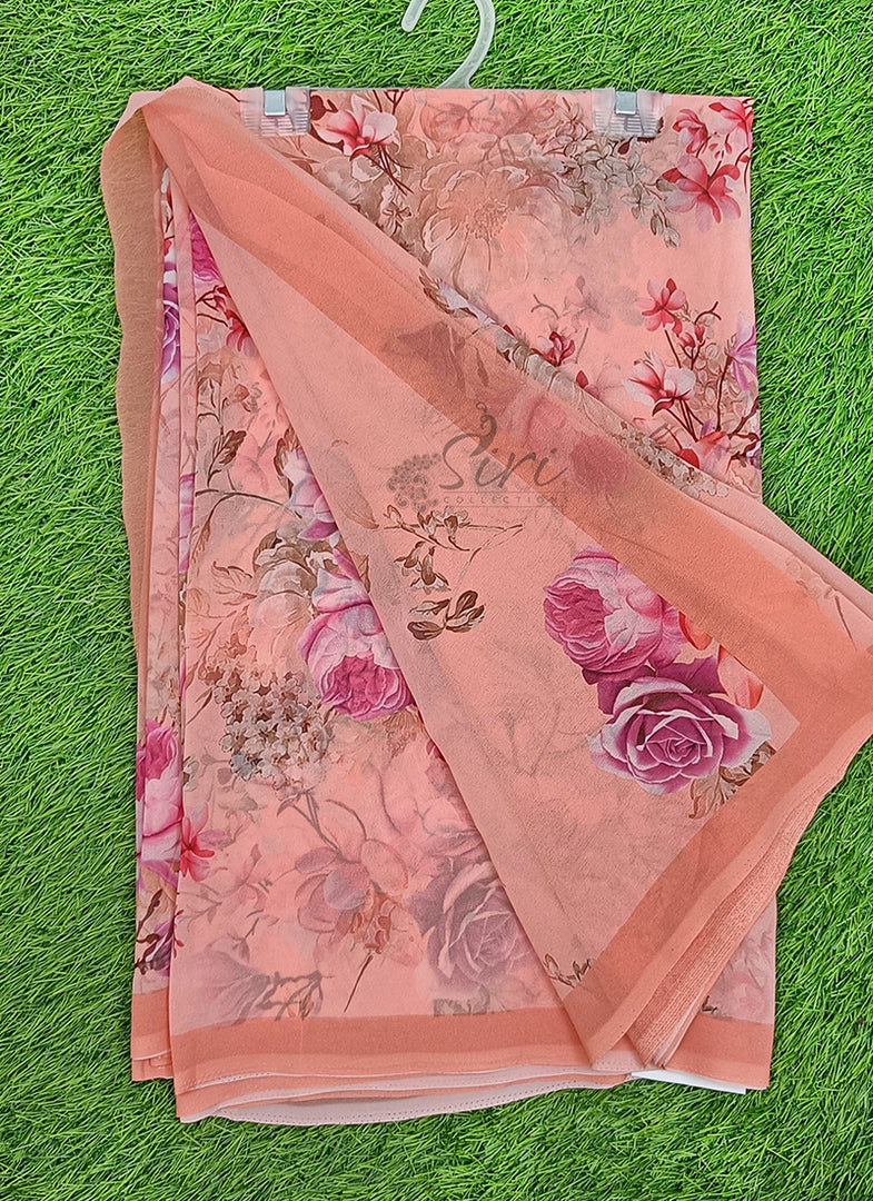 Lovely Digital Print Georgette Saree