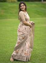 Load image into Gallery viewer, Lovely Digital Print Georgette Saree in Satin Borders