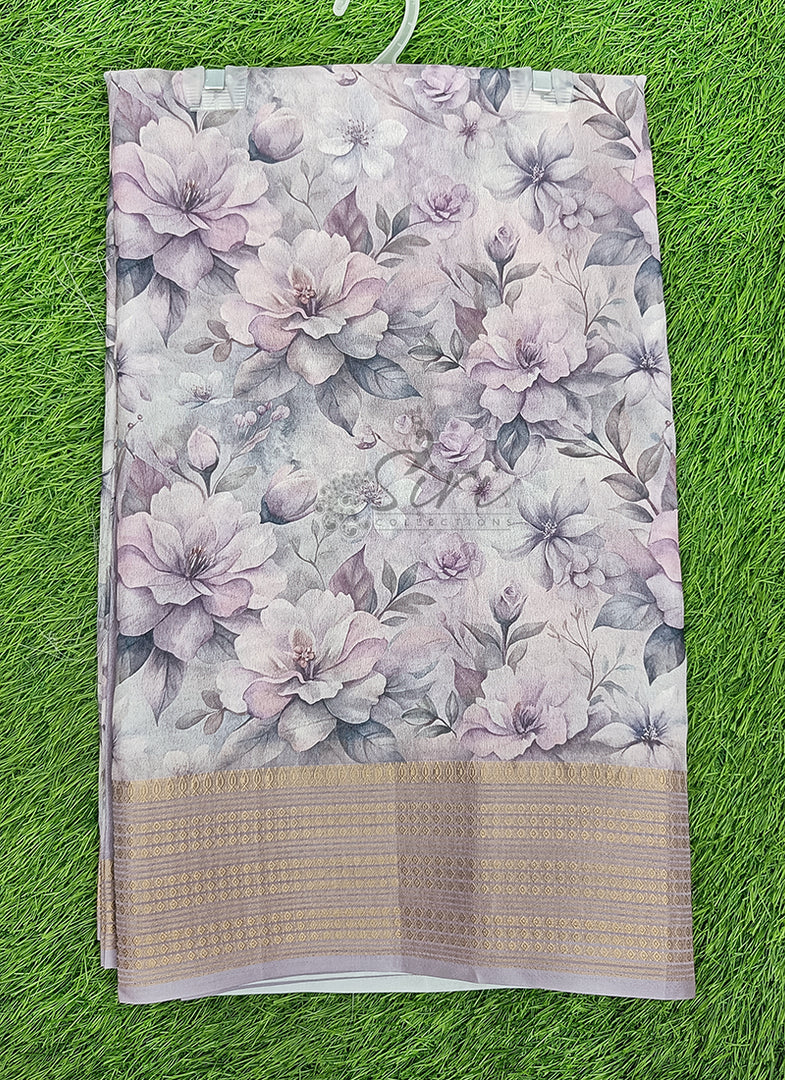 Lovely Digital Print Moss Georgette Saree