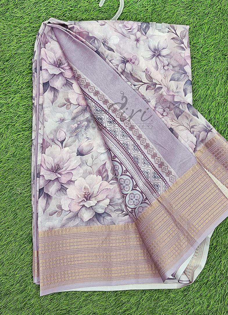 Lovely Digital Print Moss Georgette Saree