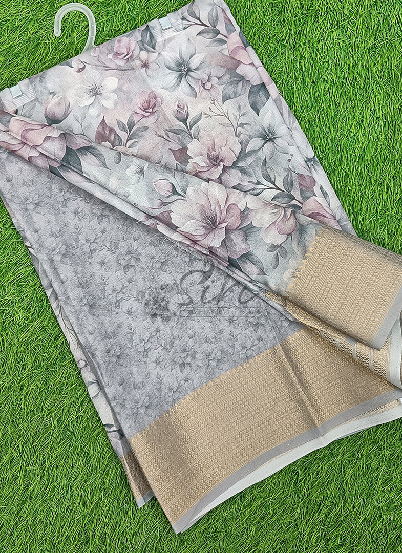 Lovely Digital Print Moss Georgette Saree