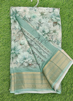 Load image into Gallery viewer, Lovely Digital Print Moss Georgette Saree