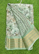 Load image into Gallery viewer, Lovely Digital Print Moss Georgette Saree