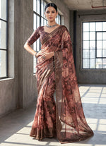 Load image into Gallery viewer, Beautiful Printed Brasso Saree
