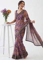 Load image into Gallery viewer, Beautiful Printed Brasso Saree